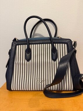 kate spade Navy and White Striped Shoulder Striped Bag